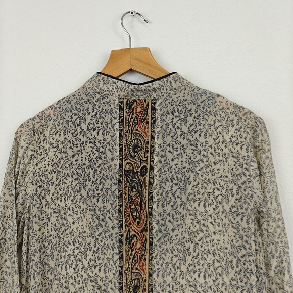 Ritu Kumar Floral 3/4 Sleeve Lightweight Kurta Midi Dress Size M Women's - Picture 15 of 16